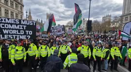 Tensions simmer between police and protesters during Al-Quds march in Westminster