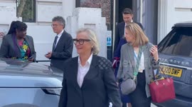 British Education Secretary Gillian Keagan leaves London Screen Academy after prime minister’s announcement on new maths strategy