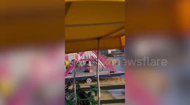 Brave youngsters ride dizzying loop-the-loop swings in South Korea