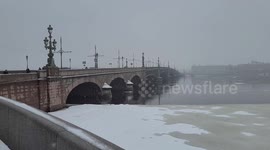 Massive snowfall covers St Petersburg on 1 April 2023, Russia