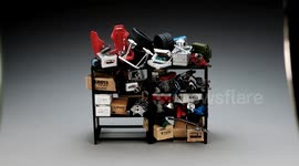 Artist makes incredibly detailed replica of garage shelf filled with clutter