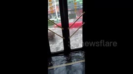 Flash floods submerge Chinese city due to heavy rainstorm