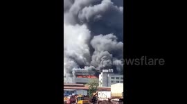 Massive blaze engulfs wooden door factory, killing 11 in eastern China