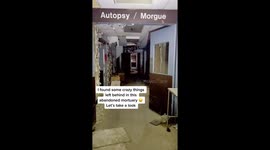 Urban explorer discovers 'rotting' mortuary filled with blood and human remains