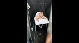 Mum's viral hack for lazy parents: Have your baby sit in high chair in the shower