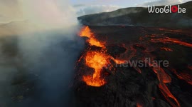 Super passionate pilot raises the stakes by flying drone over ACTIVE VOLCANO!