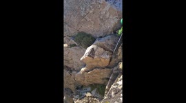 Huge boulder makes incredibly satisfying noise as it crashes to ground below Norwegian mountain
