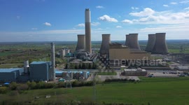 Cottam power station filmed from drone