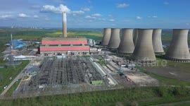 Cottam power station filmed from drone
