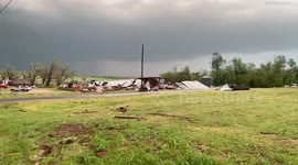 Footage shows damage in Cole, Oklahoma after deadly tornado