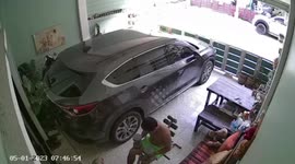 Gym fail! Fitness fanatic's bench collapses in garage workout