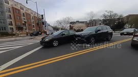 Accident: Motorcyclist Records an Impatient Driver Causes a Small Collision While Turning Left