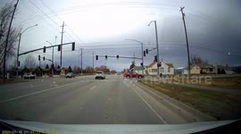 Reckless Driving: Two Subarus Clip Each other When One Decides to Run a Red Light