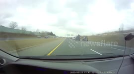 Close Call: Dodge Ram Forces Aggressive Jeep Driver Into Opposite Lane