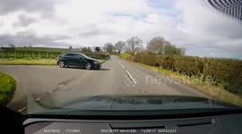 Close Call: Audi Unexpectedly Pulls Out In Front Of Oncoming Car Nearly Causing Crash
