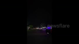 Scary Tornado passes by city Emporia, Kansas