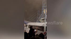 Music show stage blows over during sudden storm in Thailand