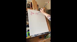 Artist does a wonderful painting of Twilight at Beach *Time-lapse*
