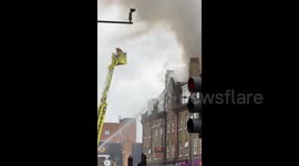 Fire breaks out at four-story building in Cricklewood, London