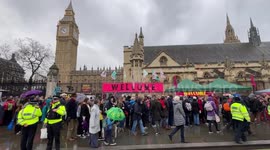Extinction Rebellion climate protest The Big One in Parliament Square in London