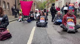 Extinction Rebellion climate protest The Big One at 55/57 Tufton Street, London