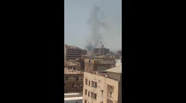 Smoke fills the sky in Khartoum, Sudan