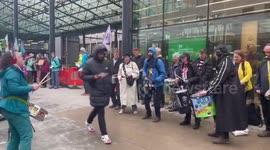 Extinction Rebellion protesters demand action on climate crisis outside government departments in Westminster