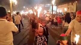 Torch Parade Tradition of Eid Al-Fitr Celebration in Sumatra Indonesia
