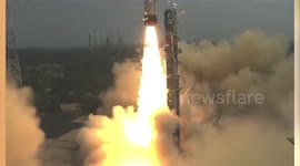 Indian Space Research Organization launches PSLV C-55 with two Singaporean satellites in southern India