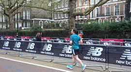 New Balance advertising on Birdcage Walk ahead of TCS London Marathon 2023