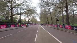 TCS London Marathon 2023 banners stretch along Birdcage Walk ahead of Sundays race
