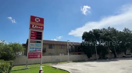 BROLL OF GAS STATIONS RUNNING OUT OF FUEL MIAMI FL. USA