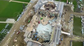 Drone footage shows Land of Oz set being built for the movie adaptation of hit musical Wicked