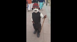 A  Short heighted Man dress like a Joker to attracts the crowd