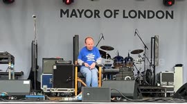 'Lost Voice Guy' Lee Ridley performs at Trafalgar Square during Saint George's Day