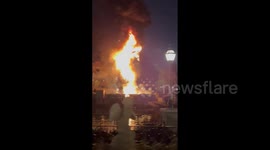 Dragon catches fire at Disneyland in California, US