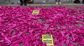20,000 Small Boats Action outside the Home Office in London. Extinction Rebellion protest The Big One
