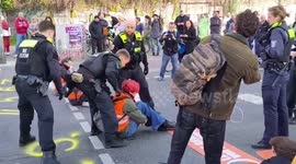 Climate activists block streets across Berlin, Germany