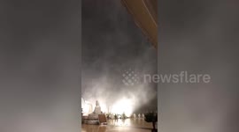 Eerie storm batters Buddhist temple in northern Thailand