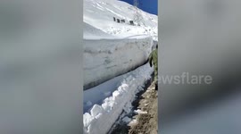 Clearance work underway after heavy snowfall at Zojila pass blocks highway in northern India