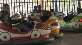 Palestinians celebrate play at a park during Eid al-Fitr holiday