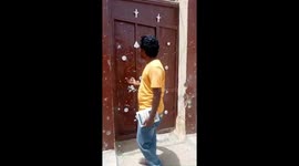 Walls riddled with bullet holes near UNICEF building in Sudan's Al Fashir