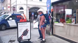 Speedo Mick greets fans in Cornwall on final stretch of his last ever fundraising walk