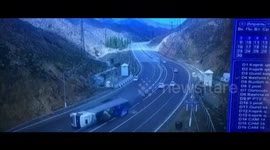 Horrific highway accident: Truck carrying paint products overturns and explodes in Uzbekistan