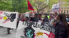 US: Activists Protest Against Banks’ Fossil Fuel Financing Day Before Shareholder Meetings