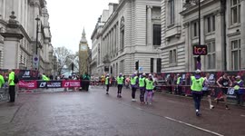 TCS London Marathon 2023 runners just Birdcage Walk away from Buckingham Palace