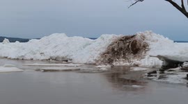 Ice shoves are starting to get bigger on Lake Superior in Ashland