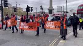 Stop the traffic! Just Stop Oil stage 'slow-moving roadblock' around Trafalgar Square during rush-hour