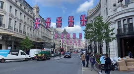 Union Jacks decorate London's Regent Street ahead of coronation