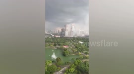 Storm blows construction dirt into air clouding Bangkok